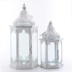 6 kantslykta 35 cm whitewash