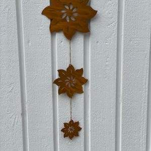 Solblomma hängande set om 3 i rost