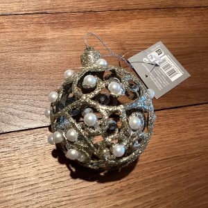 Julgranskula guld med pärlor