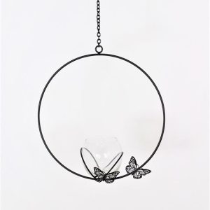 Svart ring med plats för blomma eller värmeljus