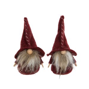 Tomte liten stående mörkröd