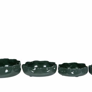 Bricka/Skål/Ljusfat Plisse Emalj Callow set om 4