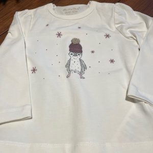 Minymo T-shirt Pingvin vit