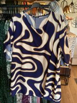 C&C Blus blå/beige/brun